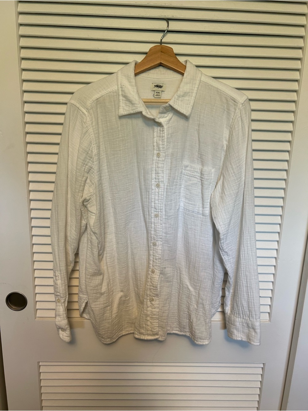 J Crew White Button-Up Textured Long Sleeve Shirt 100% Cotton